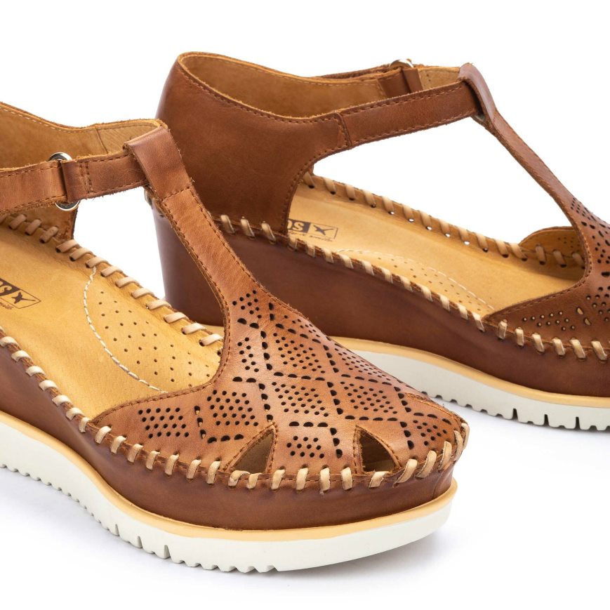 Women's Pikolinos AGUADULCE Wedge Sandals Brown | NZ OQ23071